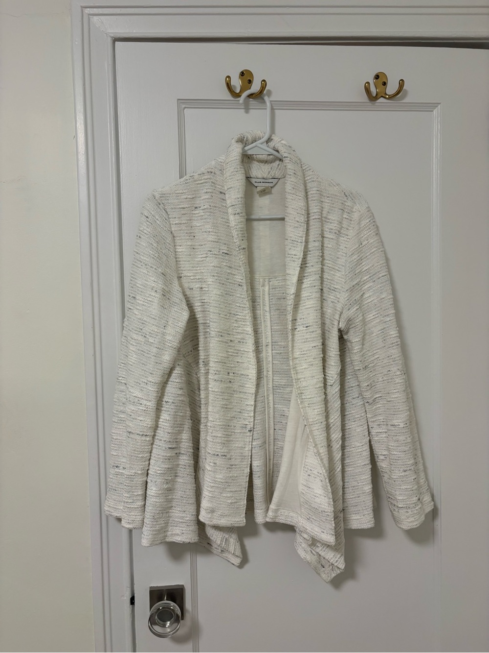 Club Monaco Cream Open Drape Knit Cardigan